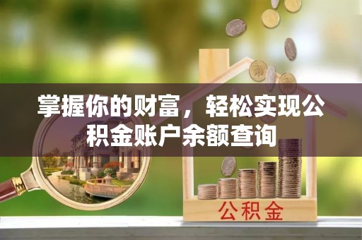 开阳掌握你的财富，轻松实现公积金账户余额查询