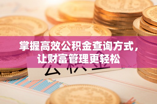 开阳掌握高效公积金查询方式，让财富管理更轻松