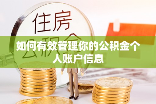 开阳如何有效管理你的公积金个人账户信息