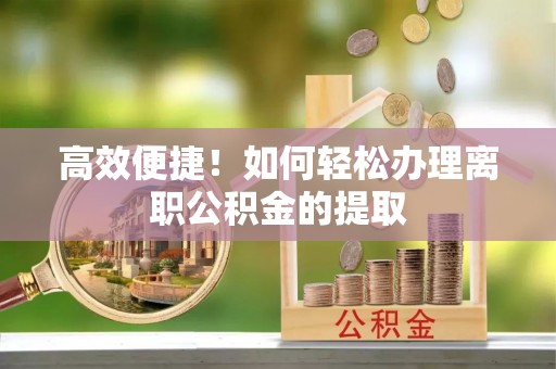 开阳高效便捷！如何轻松办理离职公积金的提取